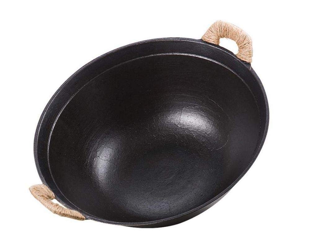 黒いノンスティック鉄製フライパン 木製ハンドル 蓋付き 黒いノンスティック鉄製フライパン 木製ハンドル 蓋付き